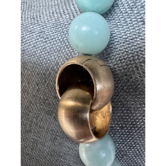 Vintage Jade Bead Sterling Silver Necklace Choker 17" - Picture 6 of 8